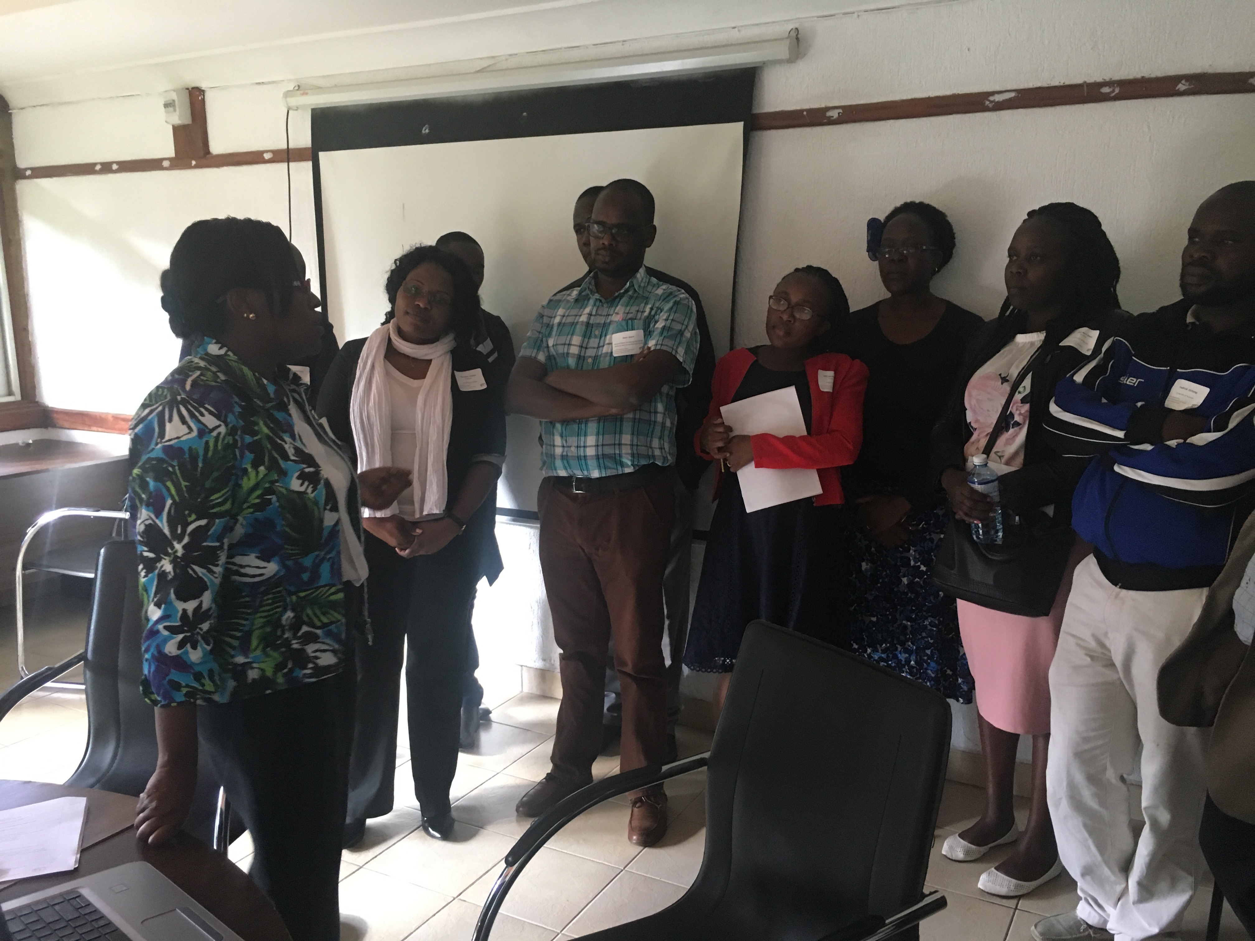 Dr. Beatrice Mutai (University of Nairobi) demonstrates her nutrition education video.