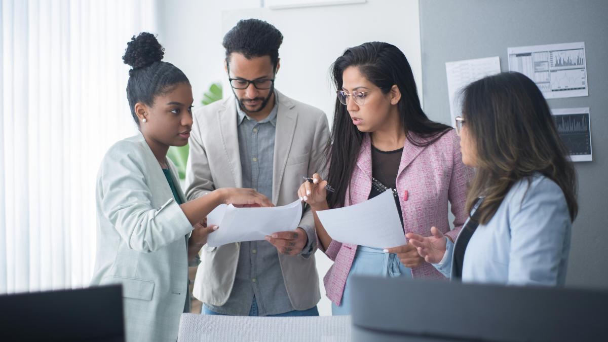 group of people discussing