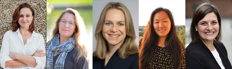 Headshots of Maja Jeranko, BJ Cummings, Katelin Teigen, Juliette Randazza and Nicole Errett.