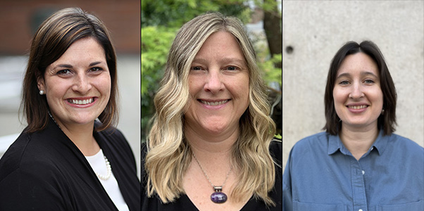 Side by side headshots of Nicole Errett, Tania Busch Isaksen and Mary Hannah Smith.