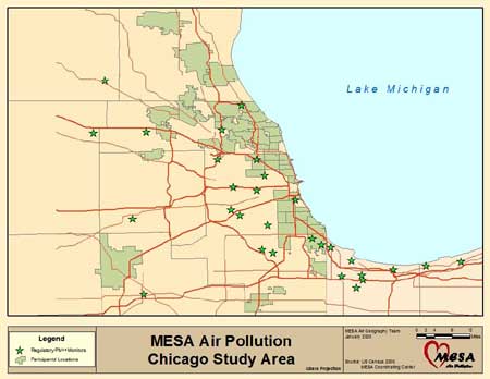 Chicago map including participant locations