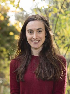 Rachel Shaffer, a young white woman with long brown hair