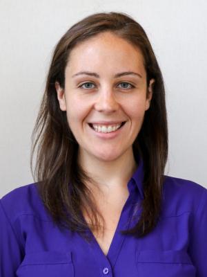 A young white woman with medium brown hair