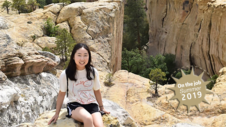 Jenny in front of a canyon