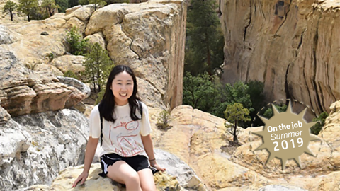 Jenny in front of a canyon