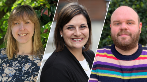 Headshots of Rebekah Petroff, Nicole Errett, and Michael Treptor